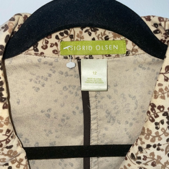 sigrid olsen printed corduroy blazer size 12 - Picture 2 of 5